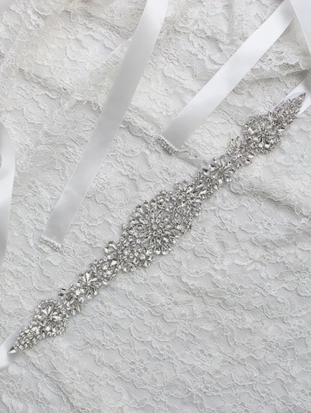 Bridal Crystal Rhinestone Wedding Dress Belt - Picture 3 of 8